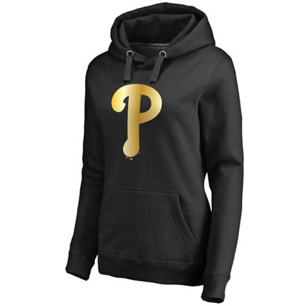 Women's Philadelphia Phillies Gold Collection Pullover Hoodie Black