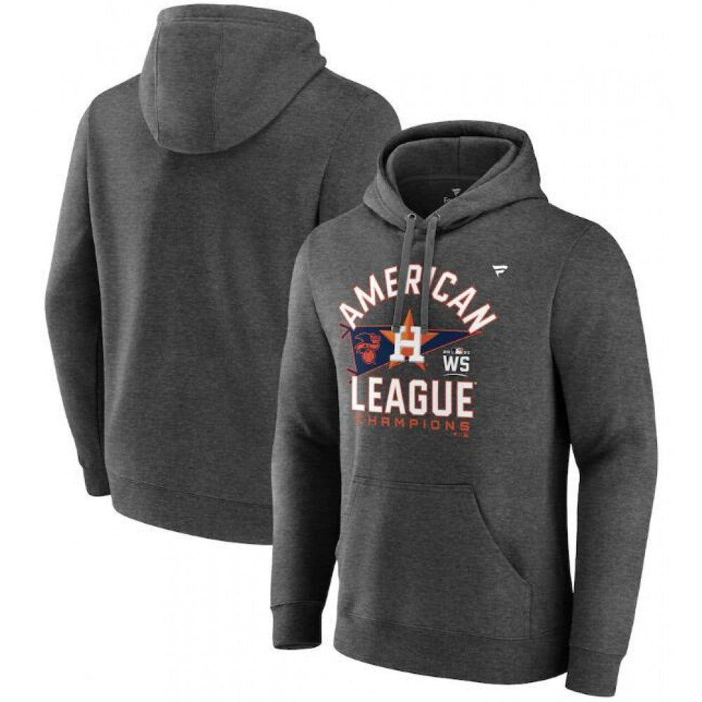 Men's Houston Astros 2021 Heathered Charcoal American League Champions Locker Room Pullover Hoodie
