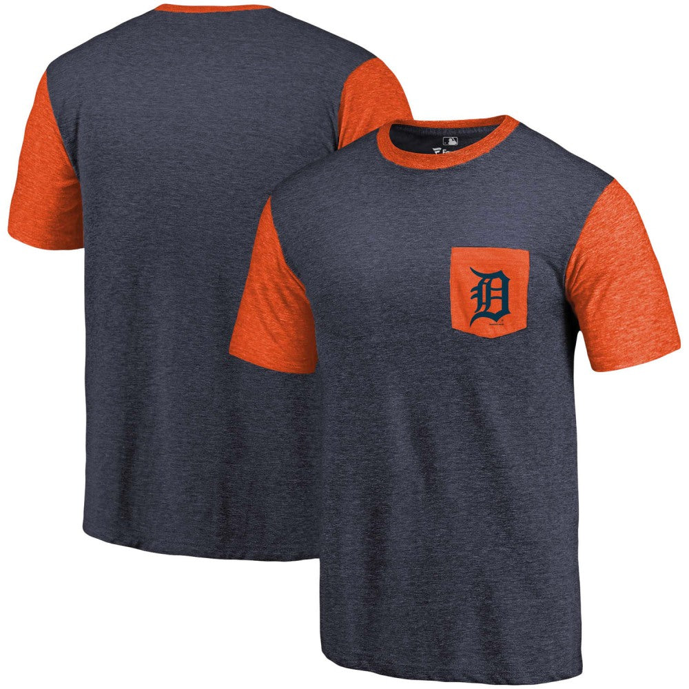 Men's Detroit Tigers Branded Navy-Orange Refresh Pocket T-Shirt