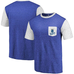 Men's Kansas City Royals Branded Royal-White Tri-Blend Refresh Pocket T-Shirt