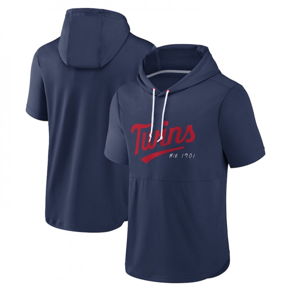 Men's Minnesota Twins Navy Sideline Training Hooded Performance T-Shirt