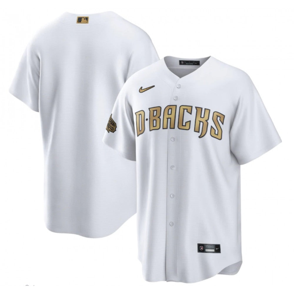 Men's Arizona Diamondbacks Blank 2022 All-Star White Cool Base Stitched Baseball Jersey