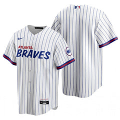 Men's Atlanta Braves Blank 2021 White City Connect Stitched Jersey