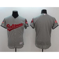 Orioles Blank Grey Fashion Stars & Stripes Flexbase Authentic Stitched MLB Jersey