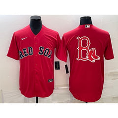 Men's Boston Red Sox Red Team Big Logo Cool Base Stitched Jersey