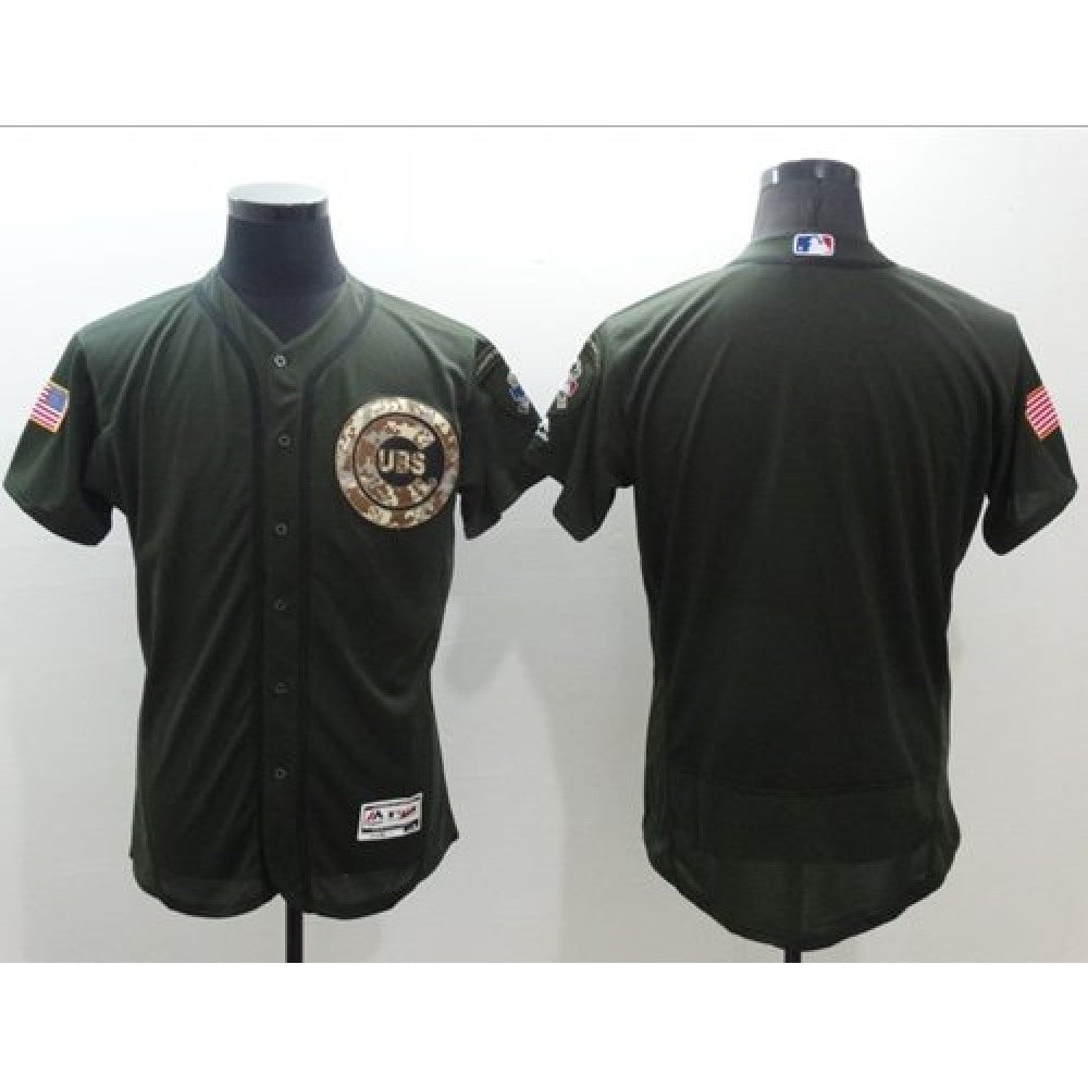 Cubs Blank Green Flexbase Authentic Collection Salute to Service Stitched MLB Jersey