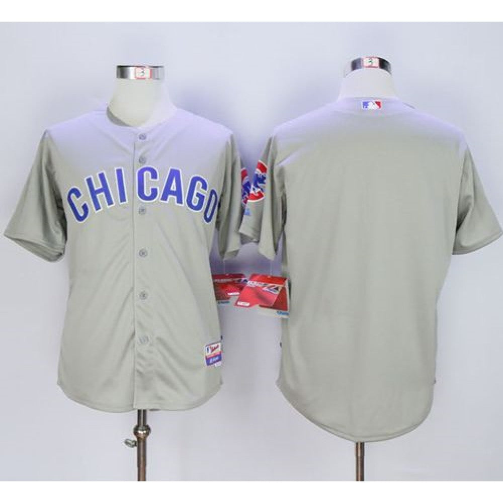 Cubs Blank Grey Road Cool Base Stitched MLB Jersey