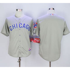 Cubs Blank Grey Road Cool Base Stitched MLB Jersey