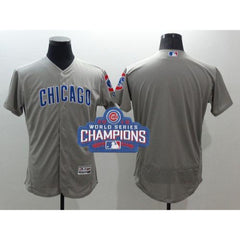Cubs Blank Grey Flexbase Authentic Collection Road 2016 World Series Champions Stitched MLB Jersey