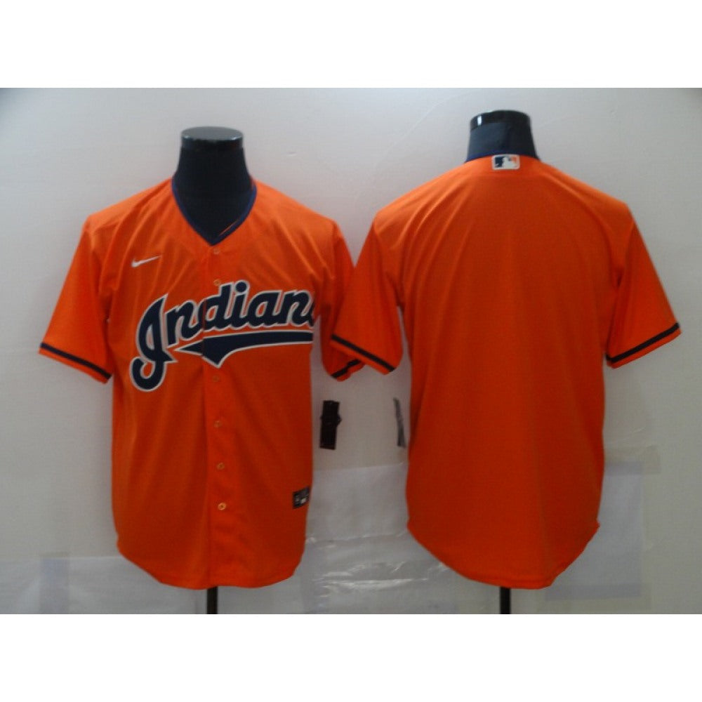 Men's Cleveland indians Blank Orange Cool Base Stitched Jersey