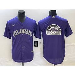 Men's Colorado Rockies Purple Team Big Logo Stitched Baseball Jersey