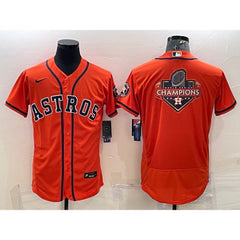 Men's Houston Astros Orange 2022 World Series Champions Team Big Logo Flex Base Stitched Jersey