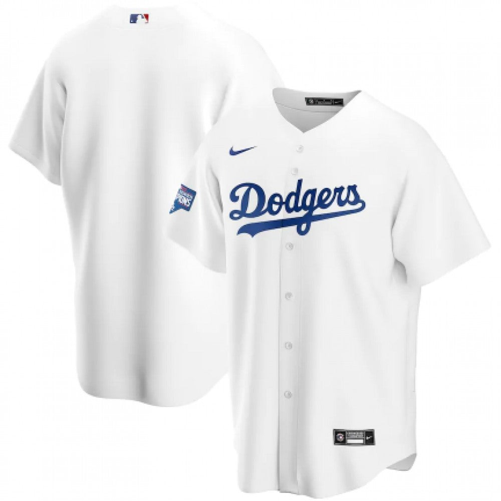 Men's Los Angeles Dodgers Blank White 2020 World Series Champions Home Patch Cool Base Stitched Jersey