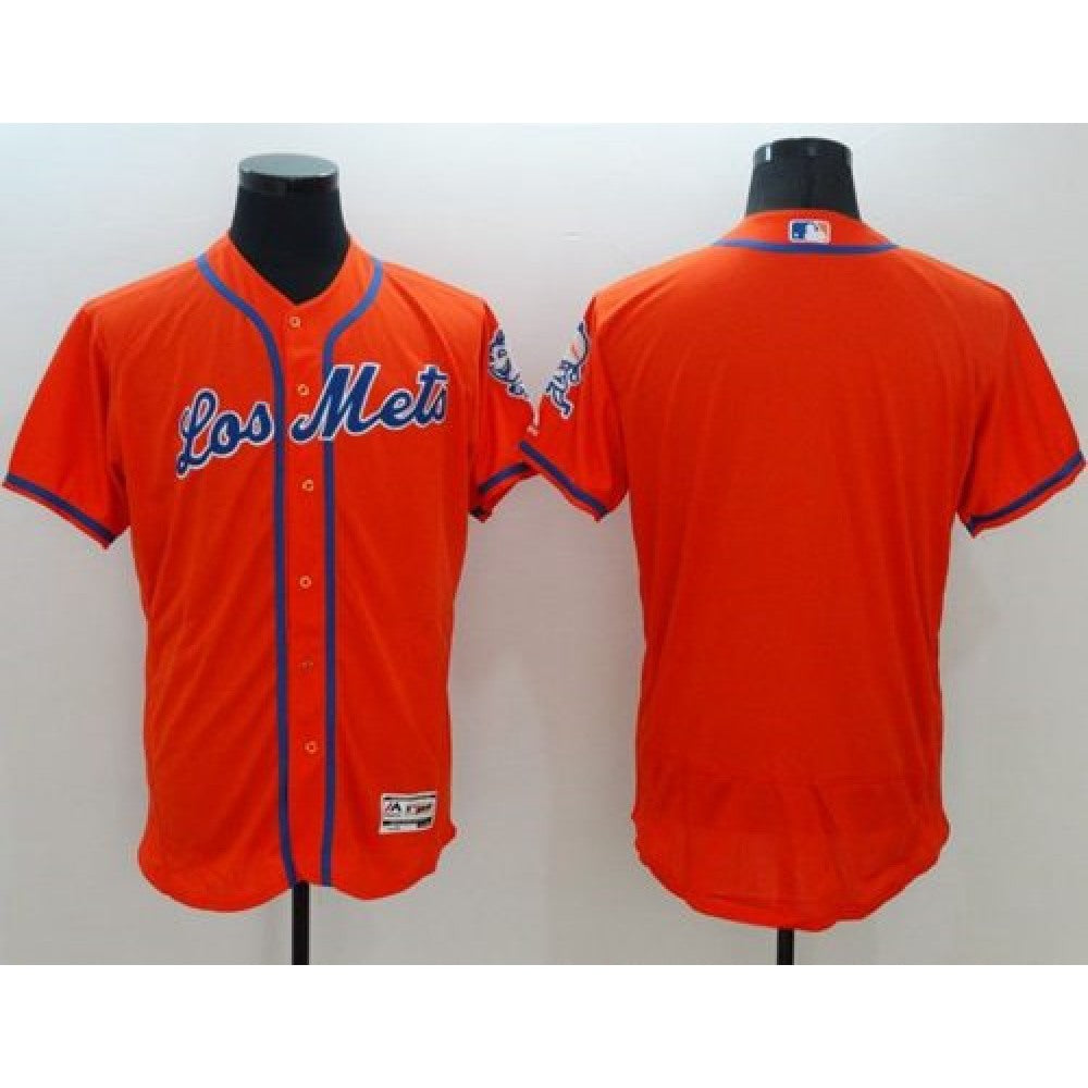 Mets Blank Orange Flexbase Authentic Collection Los Mets Stitched MLB Jersey