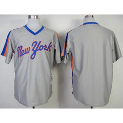 Mitchell And Ness Mets Blank Grey Throwback Stitched MLB Jersey