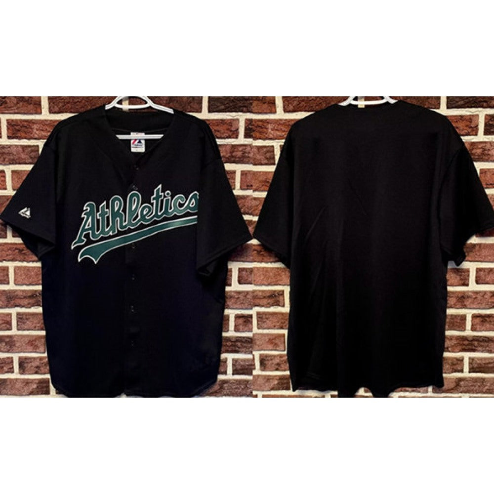 Men's Oakland Athletics Blank Black Stitched Baseball Jersey