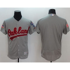 Athletics Blank Grey Fashion Stars & Stripes Flexbase Authentic Stitched MLB Jersey