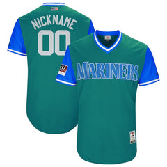 Men's Seattle Mariners Majestic Aqua/Light Blue 2018 Players' Weekend Flex Base Pick-A-Player Roster MLB Stitched Jersey