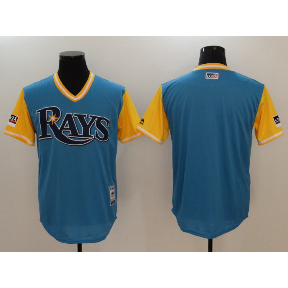 Men's Tampa Bay Rays Majestic Royal/Light Yellow 2018 Players' Weekend Team Stitched MLB Jersey