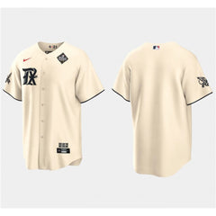 Men's Texas Rangers Blank Cream 2023 World Series City Connect Stitched Baseball Jersey