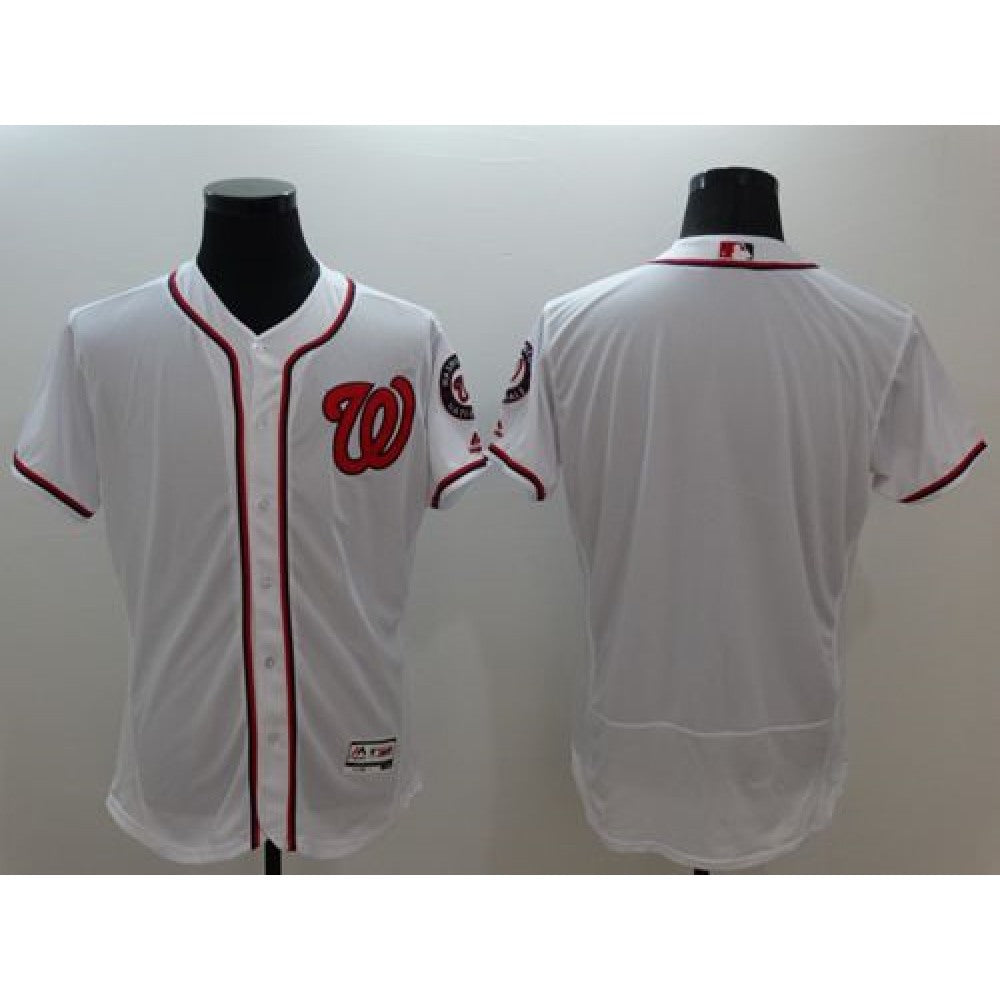 Nationals Blank White Flexbase Authentic Collection Stitched MLB Jersey