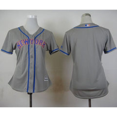 Mets Blank Grey Road Women's Stitched MLB Jersey