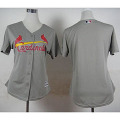 Cardinals Blank Grey Road Women's Stitched MLB Jersey