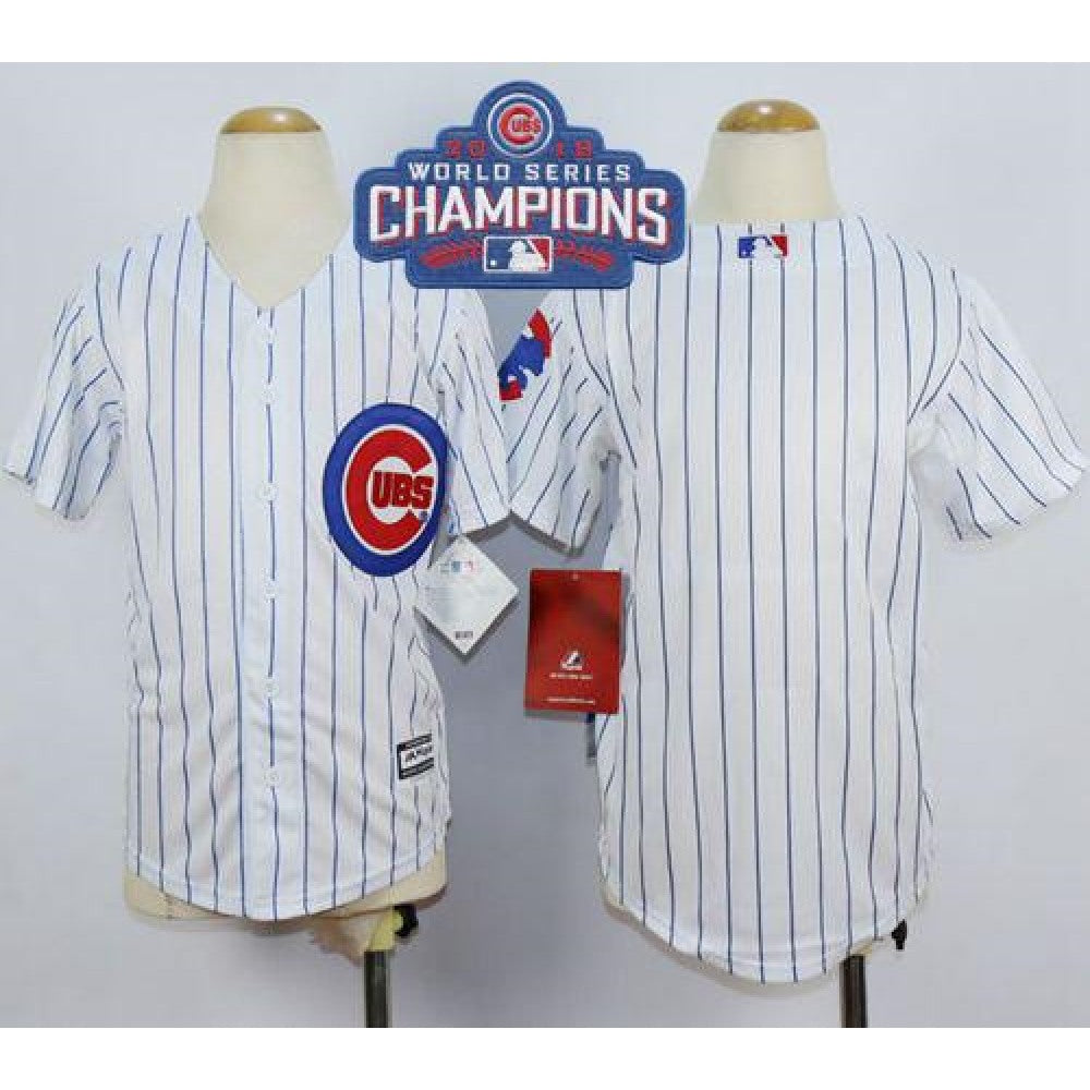 Cubs Blank White Home 2016 World Series Champions Stitched Youth MLB Jersey