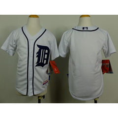 Tigers Blank White Cool Base Stitched Youth MLB Jersey