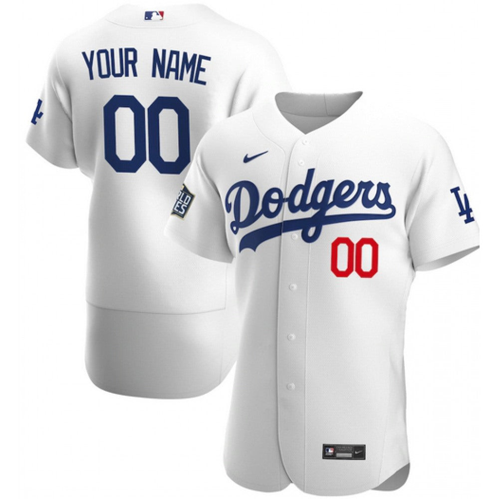 Men's Los Angeles Dodgers ACTIVE Player White 2020 World Series Bound Custom Flex Base Stitched Jersey