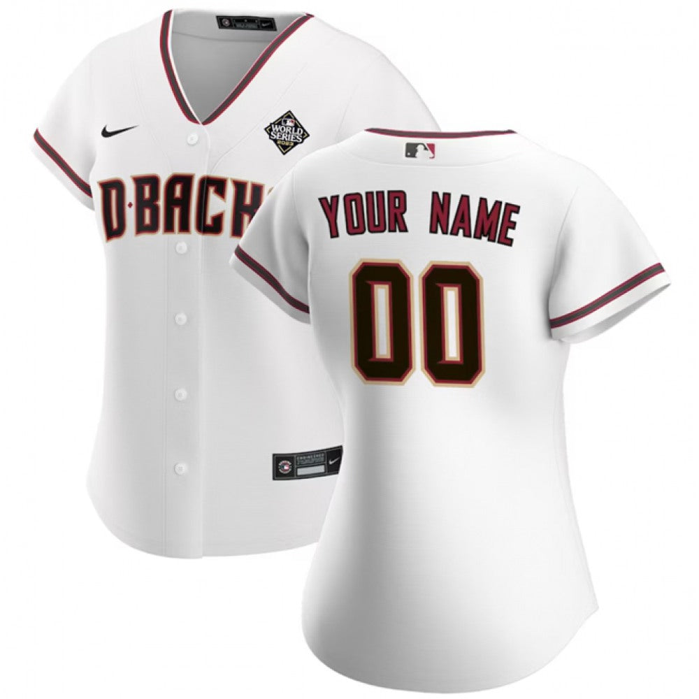 Women's Arizona Diamondbacks ACTIVE Player Custom White 2023 World Series Home Stitched Baseball Jersey(Run Small)