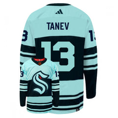 Men's Seattle Kraken #13 Brandon Tanev Ice Blue 2022-23 Reverse Retro Stitched Jersey