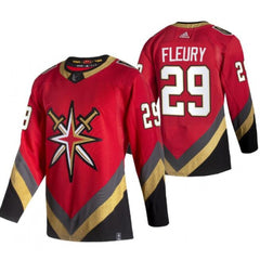 Men's Vegas Golden Knights #29 Marc-Andre Fleury 2021 Reverse Retro Red Stitched NHL Jersey