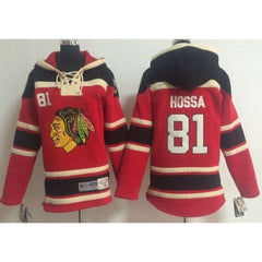 Blackhawks #81 Marian Hossa Red Sawyer Hooded Sweatshirt Stitched Youth NHL Jersey