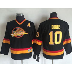 Canucks #10 Pavel Bure Black CCM Throwback Youth Stitched NHL Jersey