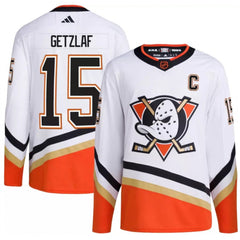 Men's Anaheim Ducks #15 Ryan Getzlaf White 2022-23 Reverse Retro Stitched Jersey