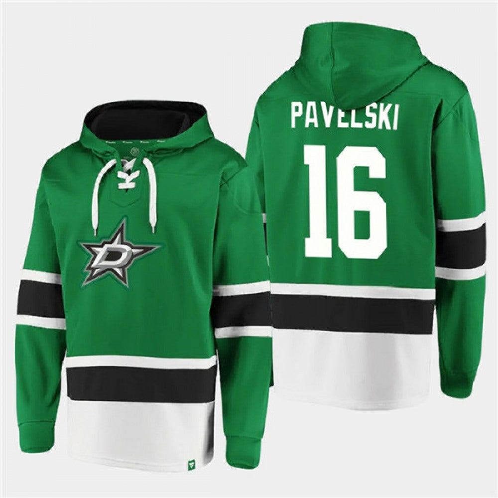 Men's Dallas Stars #16 Joe Pavelski Green Ageless Must-Have Lace-Up Pullover Hoodie
