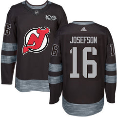 Devils #16 Jacob Josefson Black 1917-2017 100th Anniversary Stitched NHL Jersey