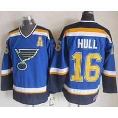 Blues #16 Brett Hull Light Blue CCM Throwback Stitched NHL Jersey