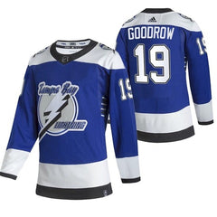 Men's Tampa Bay Lightning #19 Barclay Goodrow 2021 Blue Reverse Retro Stitched Jersey