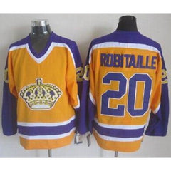 Kings #20 Luc Robitaille Yellow CCM Throwback Stitched NHL Jersey