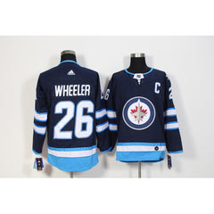 Men's Winnipeg Jets #26 Blake Wheeler Navy Stitched NHL Jersey