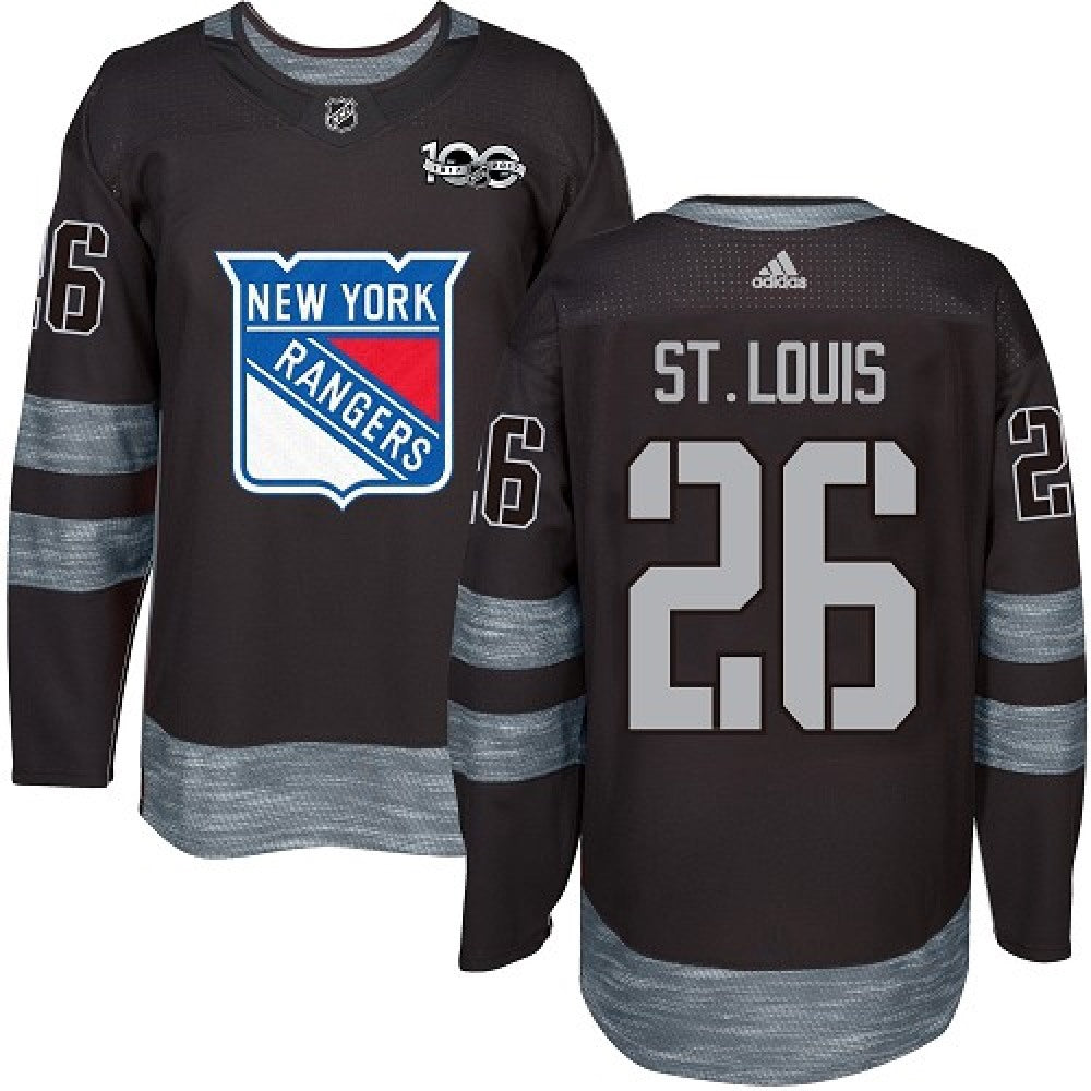 Rangers #26 Martin St.Louis Black 1917-2017 100th Anniversary Stitched NHL Jersey