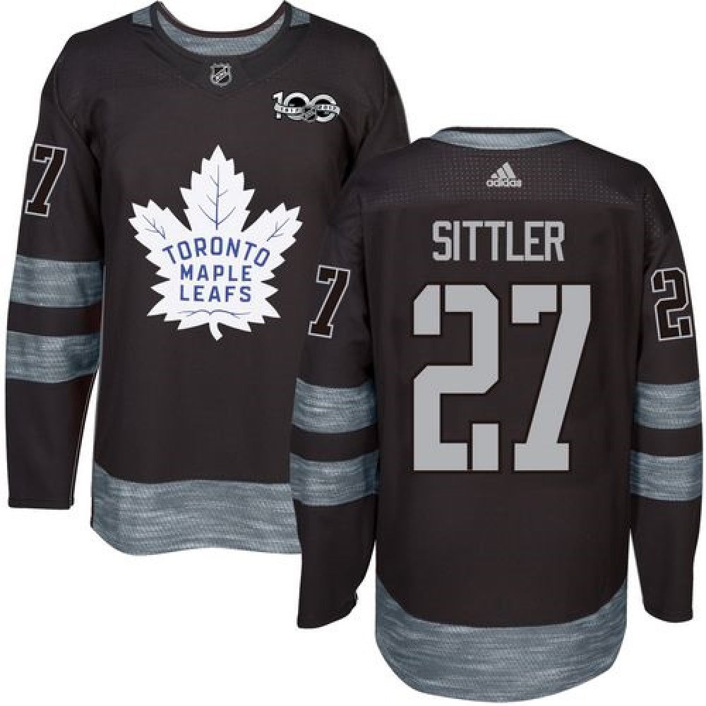 Maple Leafs #27 Darryl Sittler Black 1917-2017 100th Anniversary Stitched NHL Jersey