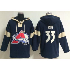 Colorado Avalanche #33 Patrick Roy Blue Pullover NHL Hoodie