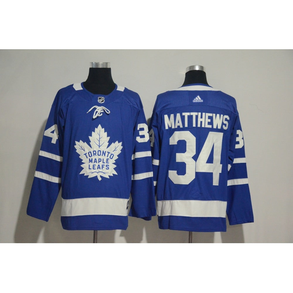 Men's Toronto Maple Leafs #34 Auston Matthews Blue Stitched NHL Jersey