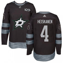 Men's Dallas Stars #4 Miro Heiskanen Black 1917-2017 100th Anniversary Stitched Jersey