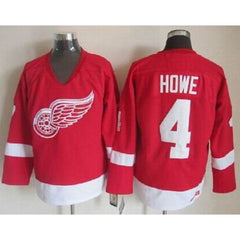 Red Wings #4 Gordie Howe Red CCM Throwback Stitched NHL Jersey