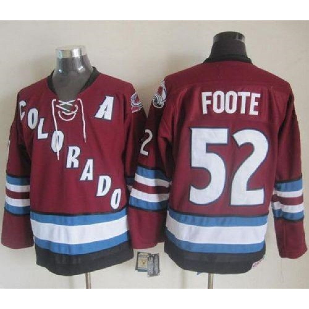 Avalanche #52 Adam Foote Red CCM Throwback Stitched NHL Jersey
