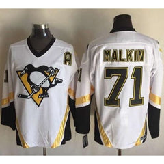 Penguins #71 Evgeni Malkin White CCM Throwback Stitched NHL Jersey